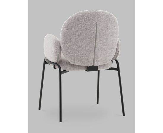 Стул с подлокотниками Моллек букле светло-серый, изображение 5 | Интернет магазин мебели и декора LifeDekor