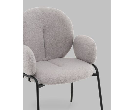 Стул с подлокотниками Моллек букле светло-серый, изображение 7 | Интернет магазин мебели и декора LifeDekor