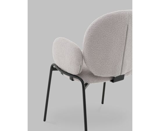 Стул с подлокотниками Моллек букле светло-серый, изображение 8 | Интернет магазин мебели и декора LifeDekor