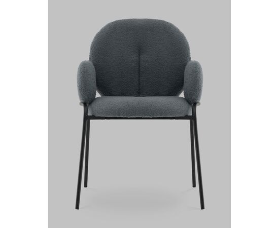 Стул с подлокотниками Моллек букле темно-серый, изображение 3 | Интернет магазин мебели и декора LifeDekor