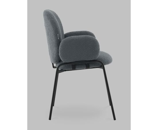 Стул с подлокотниками Моллек букле темно-серый, изображение 4 | Интернет магазин мебели и декора LifeDekor