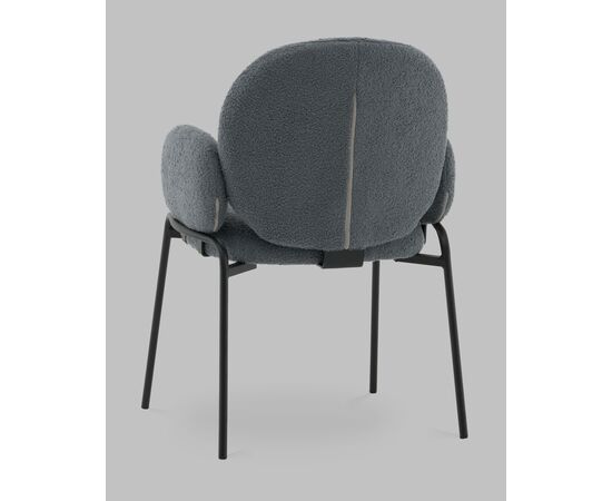 Стул с подлокотниками Моллек букле темно-серый, изображение 5 | Интернет магазин мебели и декора LifeDekor
