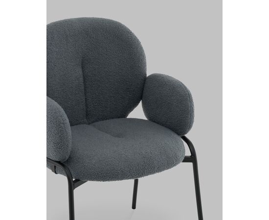 Стул с подлокотниками Моллек букле темно-серый, изображение 8 | Интернет магазин мебели и декора LifeDekor