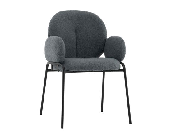 Стул с подлокотниками Моллек букле темно-серый | Интернет магазин мебели и декора LifeDekor