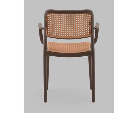 Стул Yona пластиковый с подлокотниками коричневый, изображение 5 | Интернет магазин мебели и декора LifeDekor