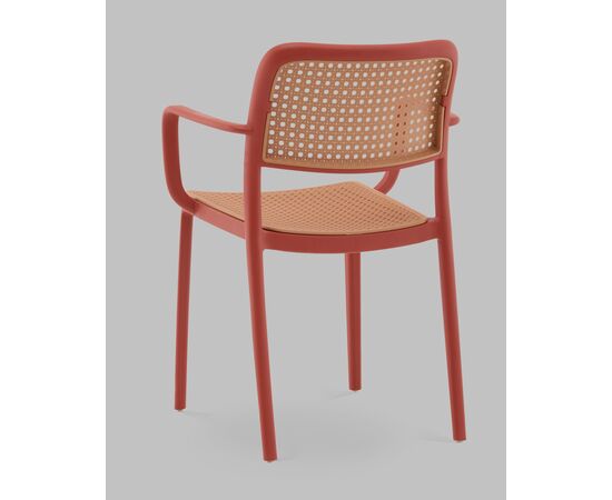 Стул Yona пластиковый с подлокотниками красный, изображение 6 | Интернет магазин мебели и декора LifeDekor