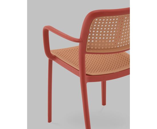 Стул Yona пластиковый с подлокотниками красный, изображение 7 | Интернет магазин мебели и декора LifeDekor
