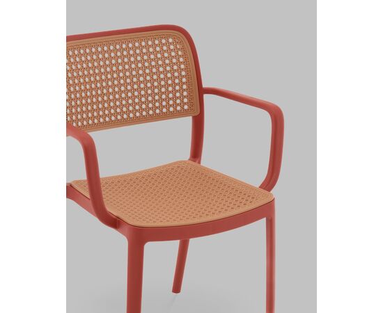 Стул Yona пластиковый с подлокотниками красный, изображение 8 | Интернет магазин мебели и декора LifeDekor