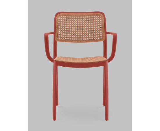 Стул Yona пластиковый с подлокотниками красный, изображение 3 | Интернет магазин мебели и декора LifeDekor