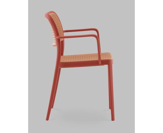 Стул Yona пластиковый с подлокотниками красный, изображение 4 | Интернет магазин мебели и декора LifeDekor