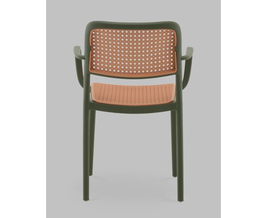 Стул Yona пластиковый с подлокотниками зелёный, изображение 5 | Интернет магазин мебели и декора LifeDekor
