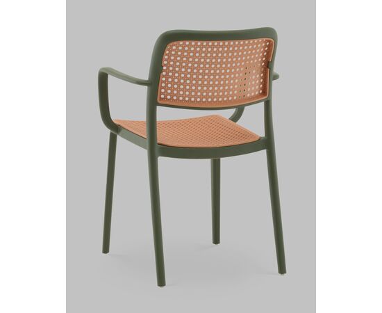 Стул Yona пластиковый с подлокотниками зелёный, изображение 6 | Интернет магазин мебели и декора LifeDekor