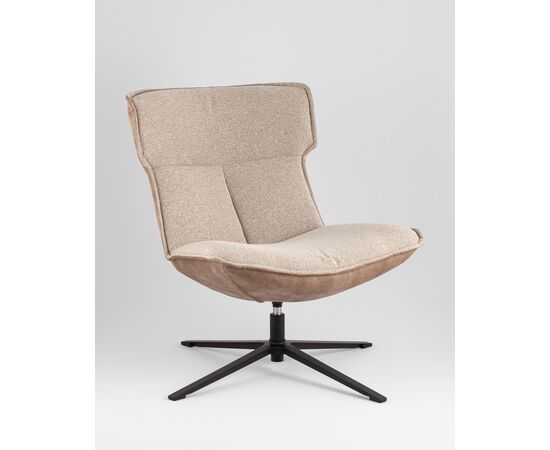 Кресло лаунж Sway бежевый с коричневым, изображение 2 | Интернет магазин мебели и декора LifeDekor