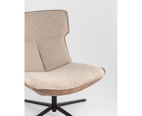 Кресло лаунж Sway бежевый с коричневым, изображение 8 | Интернет магазин мебели и декора LifeDekor