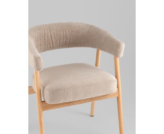 Стул обеденный Zubo с деревянными ножками бежевый, изображение 8 | Интернет магазин мебели и декора LifeDekor