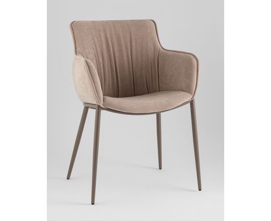 Стул Твигги шенилл бежевый каркас бежево-серый, изображение 2 | Интернет магазин мебели и декора LifeDekor