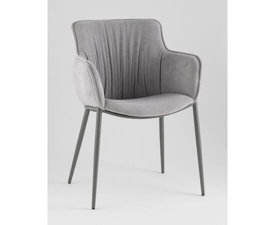 Стул Твигги шенилл серый каркас серый, изображение 2 | Интернет магазин мебели и декора LifeDekor