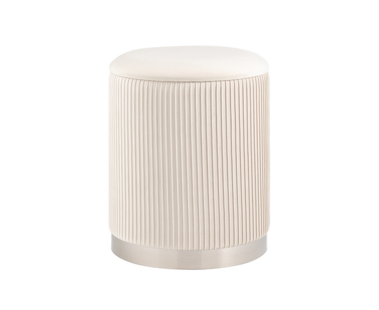 Пуф Шарлотта с ящиком серебро велюр бежевый, изображение 13 | Интернет магазин мебели и декора LifeDekor