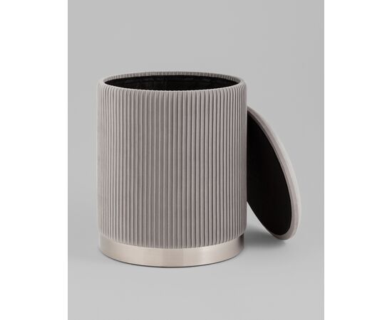 Пуф Шарлотта с ящиком серебро велюр серебристый, изображение 17 | Интернет магазин мебели и декора LifeDekor