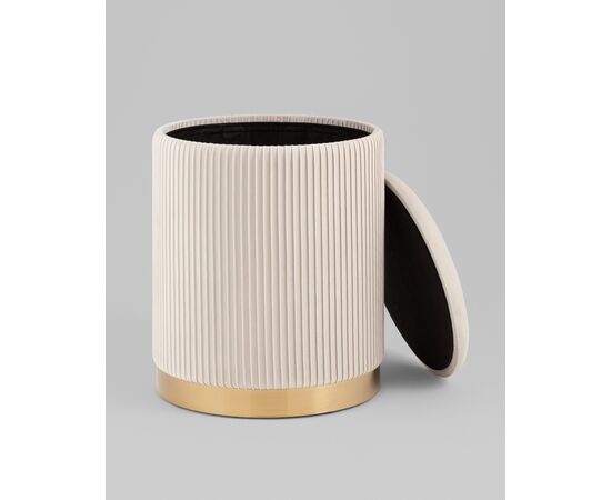 Пуф Шарлотта с ящиком велюр бежевый, изображение 16 | Интернет магазин мебели и декора LifeDekor