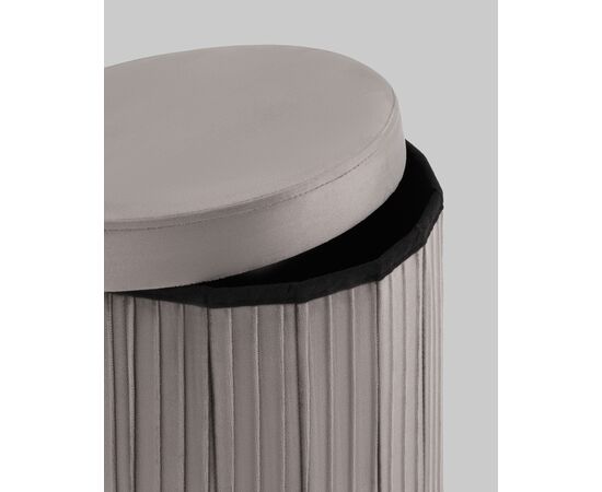 Пуф складной с ящиком Store Round антрацитовый, изображение 23 | Интернет магазин мебели и декора LifeDekor