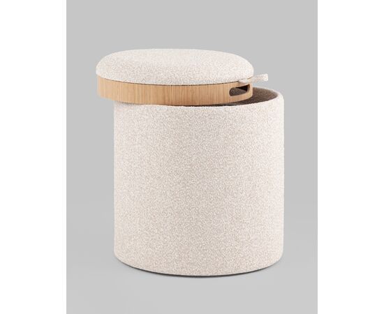 Пуф-столик с ящиком Хюгге XS букле бежевый, изображение 23 | Интернет магазин мебели и декора LifeDekor