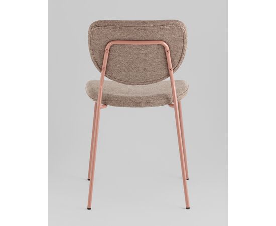 Стул обеденный Gigi шенилл коричневый розовые ножки, изображение 21 | Интернет магазин мебели и декора LifeDekor