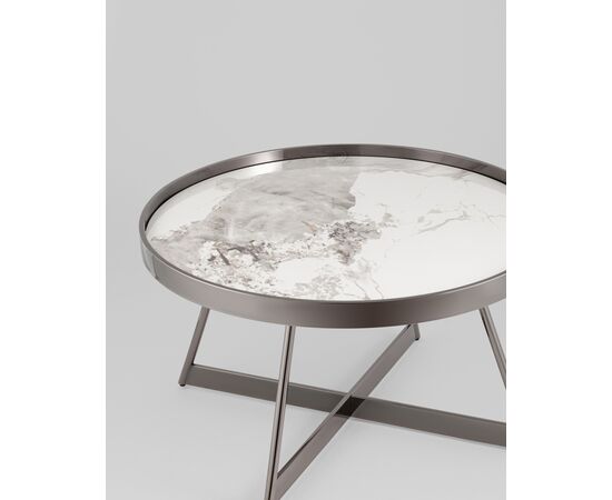 Журнальный столик Гера 80*80 см сталь тёмный хром, изображение 15 | Интернет магазин мебели и декора LifeDekor