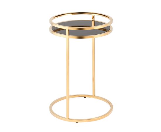 Журнальный столик Гестия 41*60см стекло черное сталь золото, изображение 4 | Интернет магазин мебели и декора LifeDekor