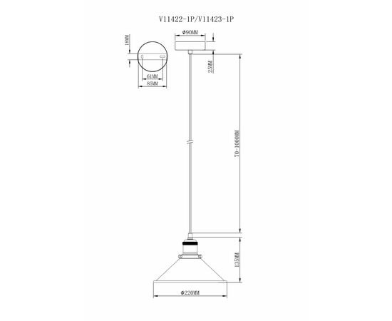 Светильник подвесной Moderli V11423-1P Night, изображение 4 | Интернет магазин мебели и декора LifeDekor