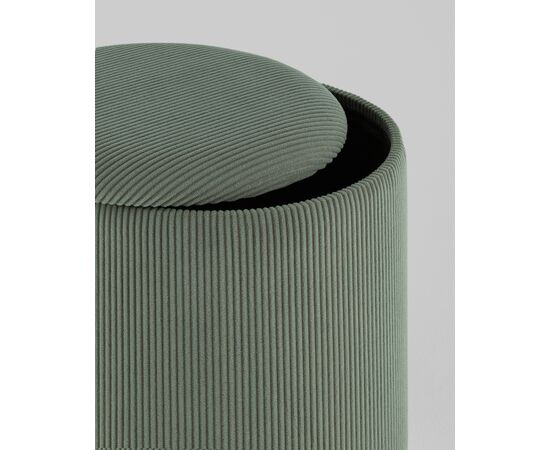 Пуф Эмили с ящиком серебро вельвет зелёный, изображение 10 | Интернет магазин мебели и декора LifeDekor