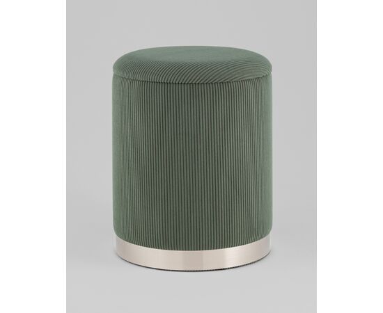 Пуф Эмили с ящиком серебро вельвет зелёный, изображение 8 | Интернет магазин мебели и декора LifeDekor