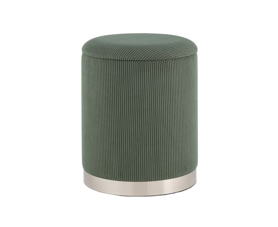Пуф Эмили с ящиком серебро вельвет зелёный, изображение 7 | Интернет магазин мебели и декора LifeDekor