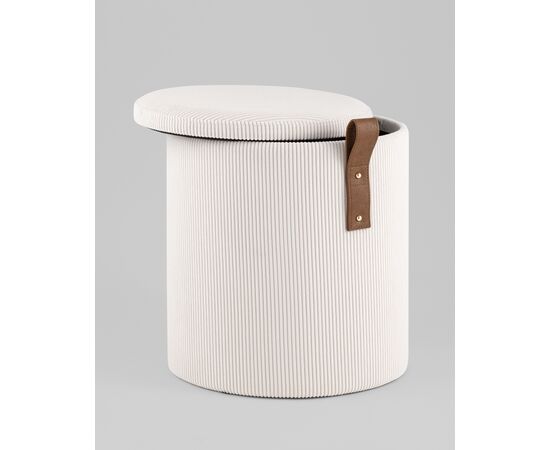Пуф Руни S с ящиком вельвет белый, изображение 15 | Интернет магазин мебели и декора LifeDekor