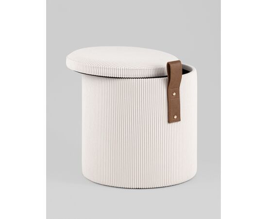 Пуф Руни XS с ящиком вельвет белый, изображение 15 | Интернет магазин мебели и декора LifeDekor