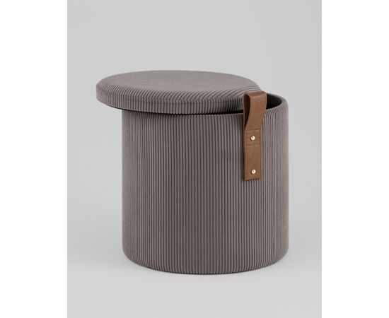Пуф Руни XS с ящиком вельвет тёмно-серый, изображение 15 | Интернет магазин мебели и декора LifeDekor