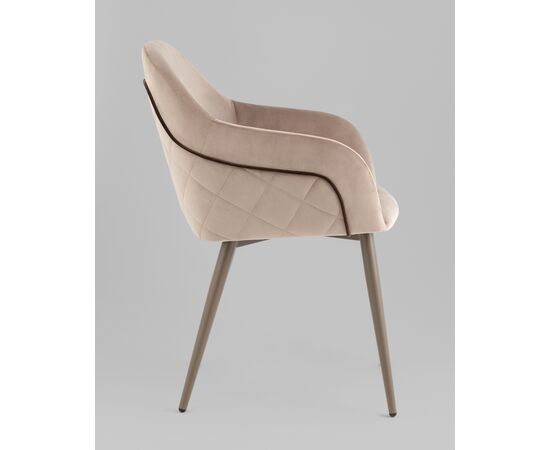 Стул Новел New велюр серо-коричневый, ножки бежево-серые, изображение 22 | Интернет магазин мебели и декора LifeDekor