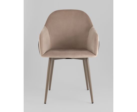 Стул Новел New велюр серо-коричневый, ножки бежево-серые, изображение 21 | Интернет магазин мебели и декора LifeDekor