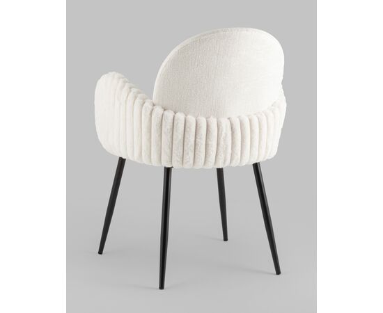 Стул обеденный Wave Stripes букле белый, изображение 16 | Интернет магазин мебели и декора LifeDekor