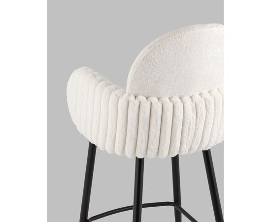 Стул полубарный Wave Stripes букле белый, изображение 16 | Интернет магазин мебели и декора LifeDekor