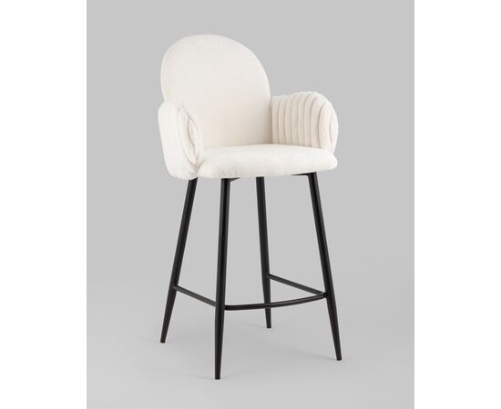 Стул полубарный Wave Stripes букле белый, изображение 12 | Интернет магазин мебели и декора LifeDekor