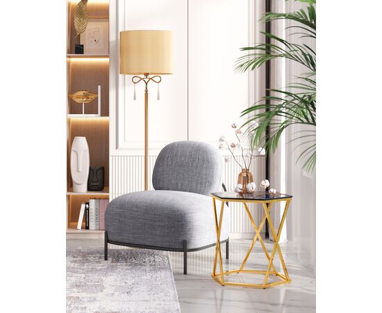 Журнальный столик Круз 48*42 стекло smoke сталь золото, изображение 7 | Интернет магазин мебели и декора LifeDekor