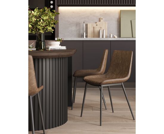 Стул TEXAS экокожа коричневый, изображение 11 | Интернет магазин мебели и декора LifeDekor