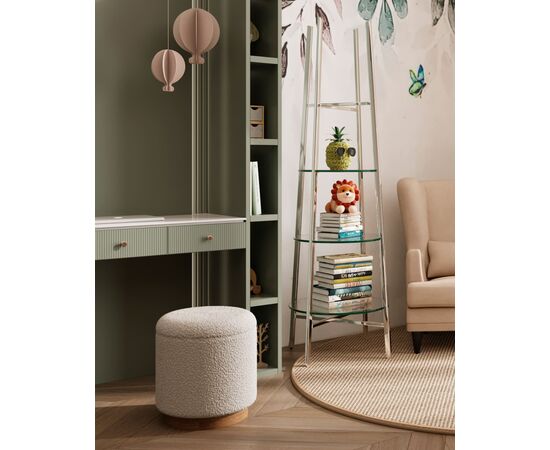 Пуф с ящиком Холли S тедди белый, изображение 11 | Интернет магазин мебели и декора LifeDekor