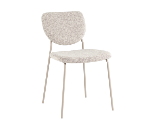 Стул обеденный Gigi серо-бежевый букле кремовые ножки, изображение 19 | Интернет магазин мебели и декора LifeDekor