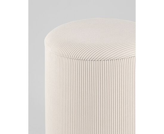 Пуф Эмили с ящиком серебро вельвет молочный, изображение 18 | Интернет магазин мебели и декора LifeDekor