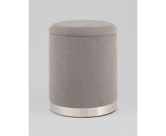Пуф Эмили с ящиком серебро вельвет серый, изображение 14 | Интернет магазин мебели и декора LifeDekor
