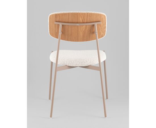 Стул Doe без подлокотников светло-бежевый бежевые ножки, изображение 21 | Интернет магазин мебели и декора LifeDekor