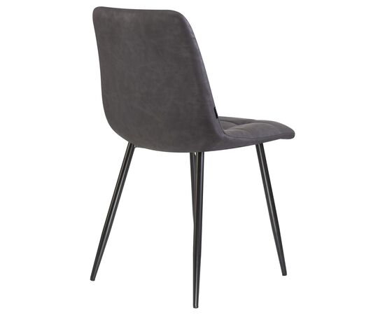 Стул обеденный DOBRIN ALEX, черные матовые ножки, серая антрацитовая винтажная экокожа (RU-08), Вариант: черные матовые ножки, серая антрацитовая винтажная экокожа (RU-08), изображение 4 | Интернет магазин мебели и декора LifeDekor