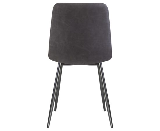 Стул обеденный DOBRIN ALEX, черные матовые ножки, серая антрацитовая винтажная экокожа (RU-08), Вариант: черные матовые ножки, серая антрацитовая винтажная экокожа (RU-08), изображение 5 | Интернет магазин мебели и декора LifeDekor